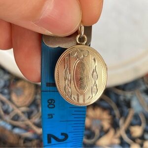 Antique Victorian Engraved Foliate & Striped Pattern Gold-Filled Locket